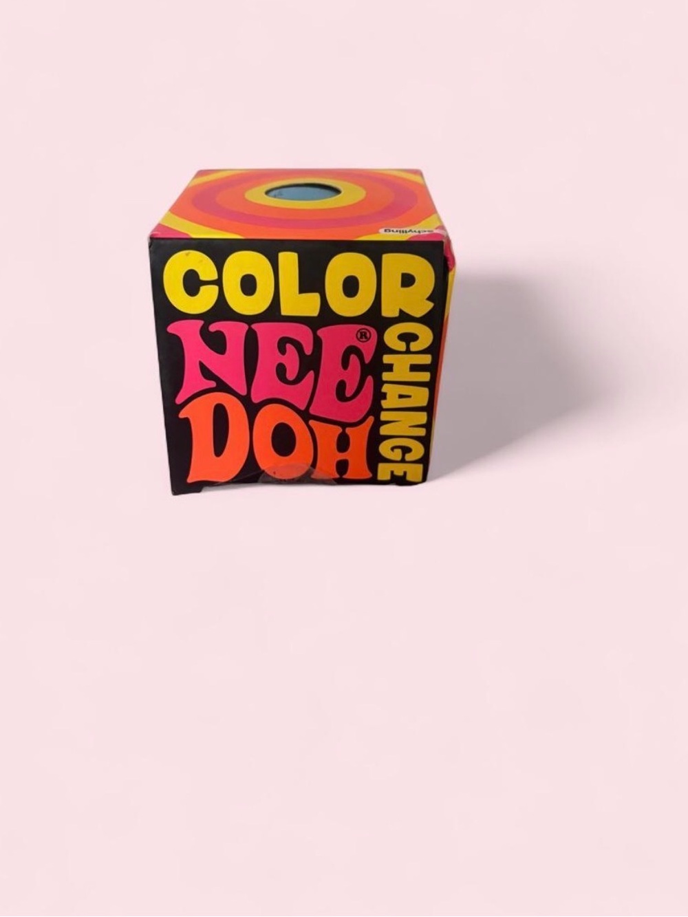 Color NeeDoh Change Retro Puzzle Cube - Black with Pink & Orange Accents